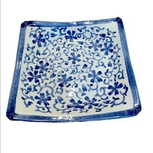 Japanese Square Platter in Traditional Blue & White